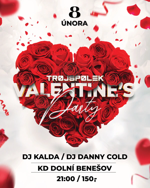 Plakát akce Valentýnská Party
