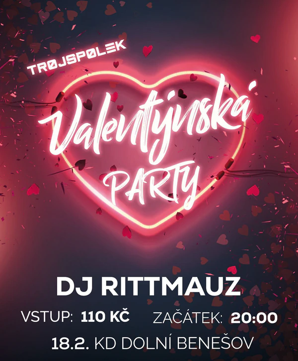 Plakát akce Valentýnská párty