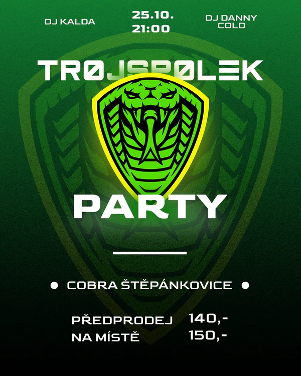 Plakát akce Trojspolek Party